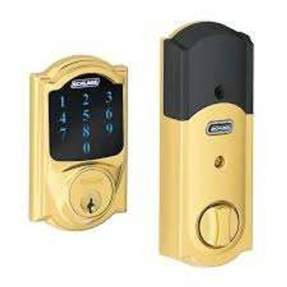 Schlage Connect Smart Deadbolt BE468GBAK Zigbee Touchscreen Satin Brass Gold NEW